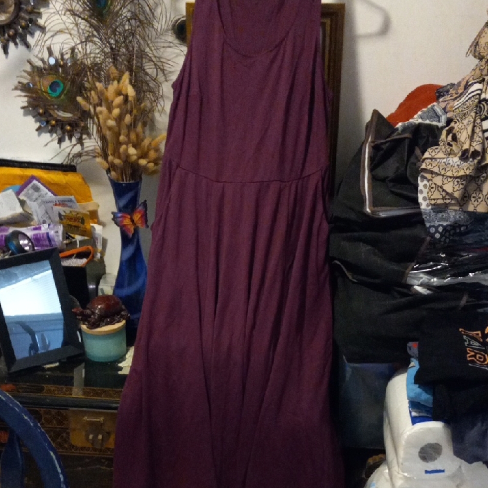 Elegant Purple Sleeveless Dress